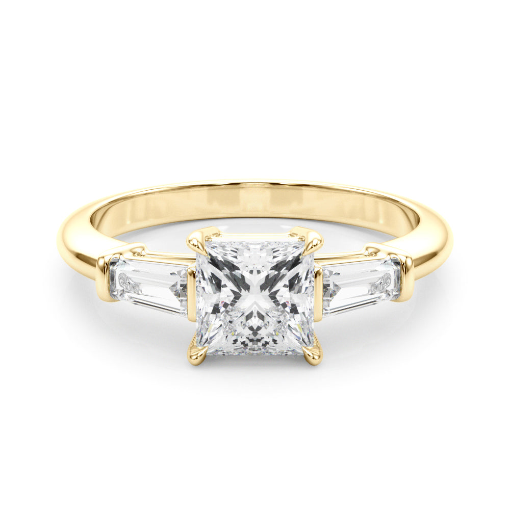 14K Yellow Gold 1ctw Diamond Three-Stone Engagement Ring