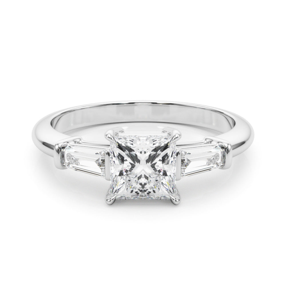 18K White Gold 1 ct Diamond Three-Stone Ring