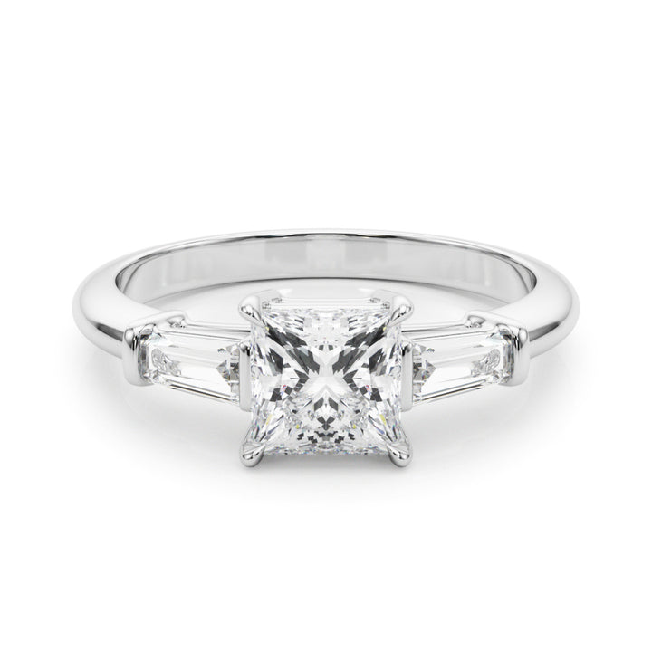 14K White Gold 1 CT Diamond Three-Stone Engagement Ring