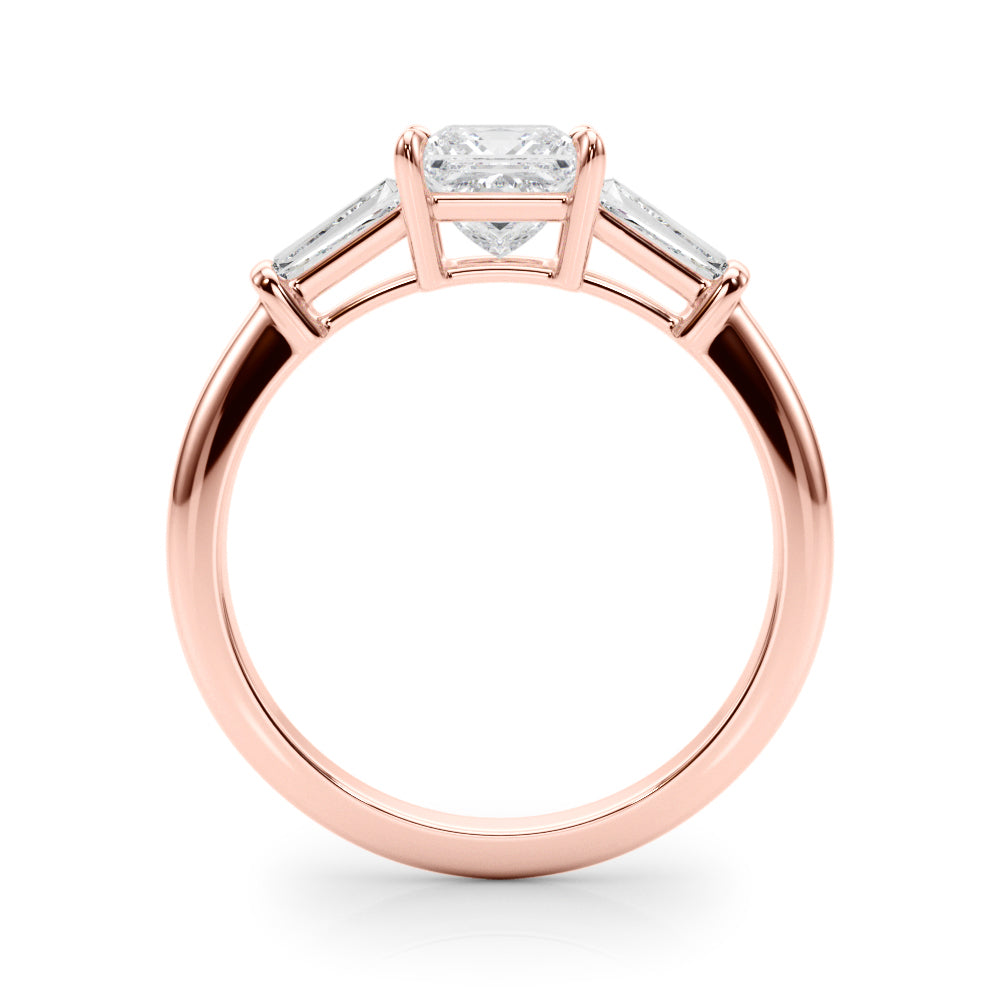 18K Rose Gold 1 ct Diamond Three-Stone Ring