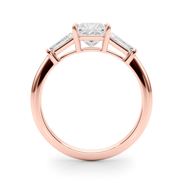 18K Rose Gold 1 ct Diamond Three-Stone Ring