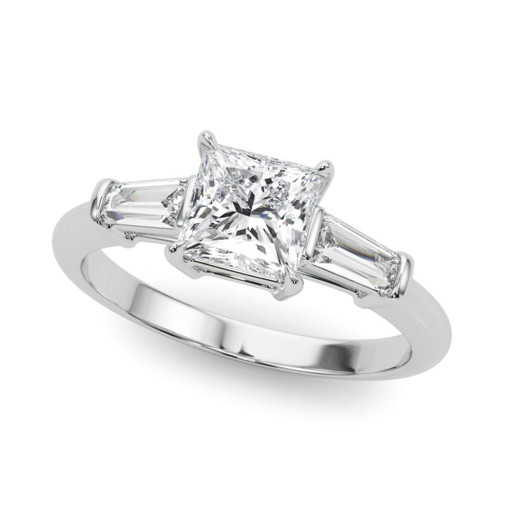 18K White Gold 1 ct Diamond Three-Stone Ring