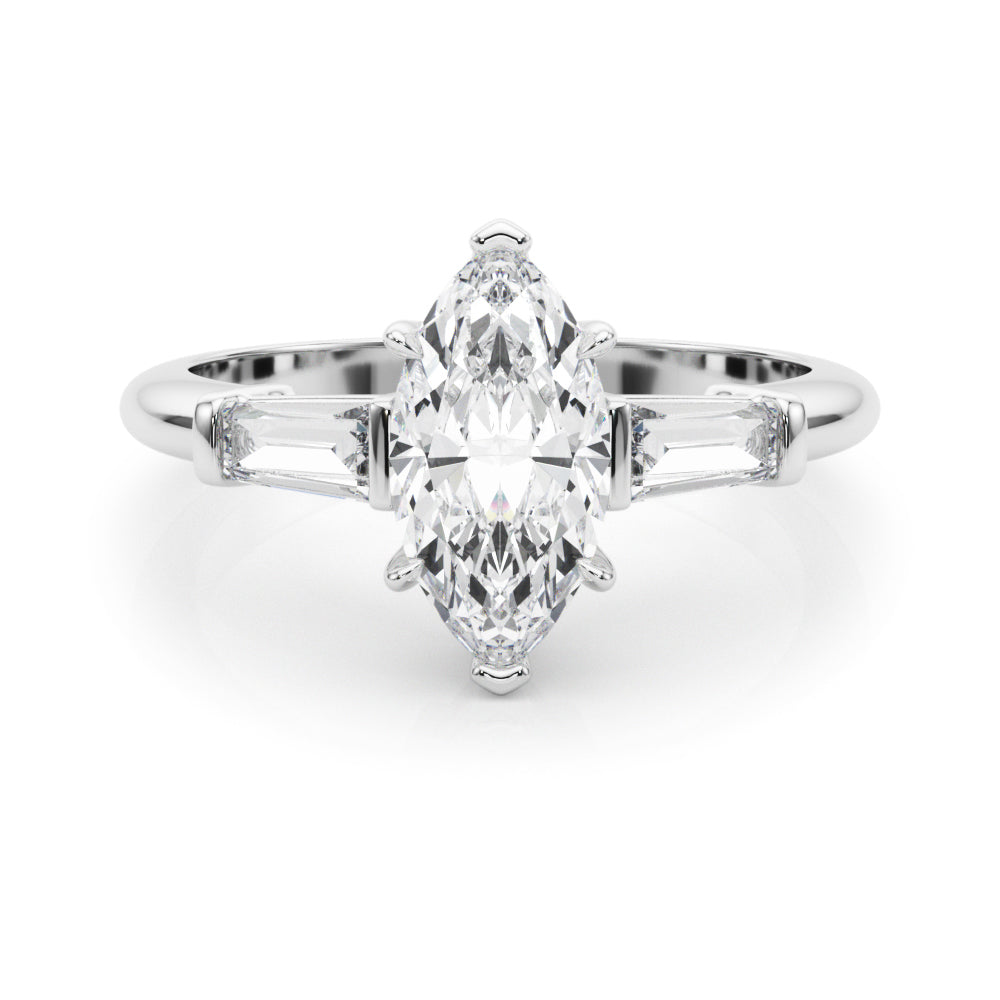 18K White Gold Marquise Diamond Engagement Ring