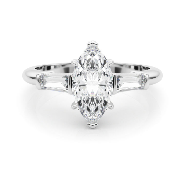 Platinum Marquise Diamond Engagement Ring 1/2 CT