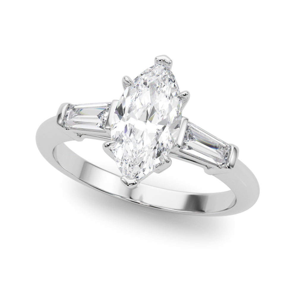 18K White Gold Marquise Diamond Engagement Ring