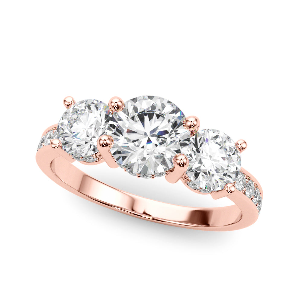 14K Rose Gold Diamond Engagement Ring 1.16 ctw