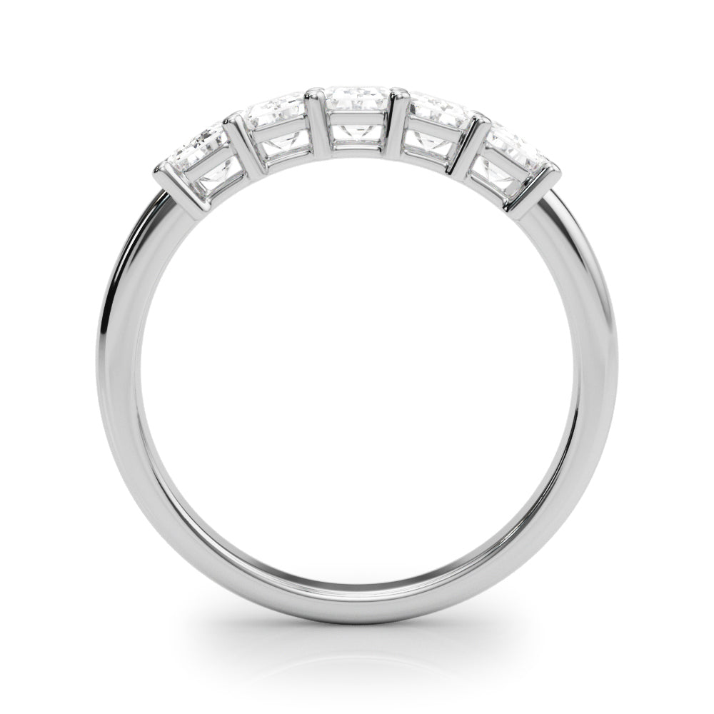 Platinum Emerald Diamond Multi-Stone Wedding Ring