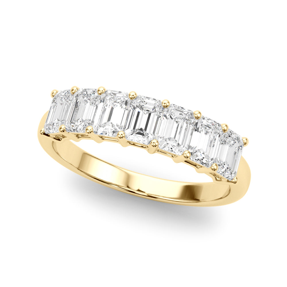 14K Yellow Gold Multi-Diamond Emerald Ring