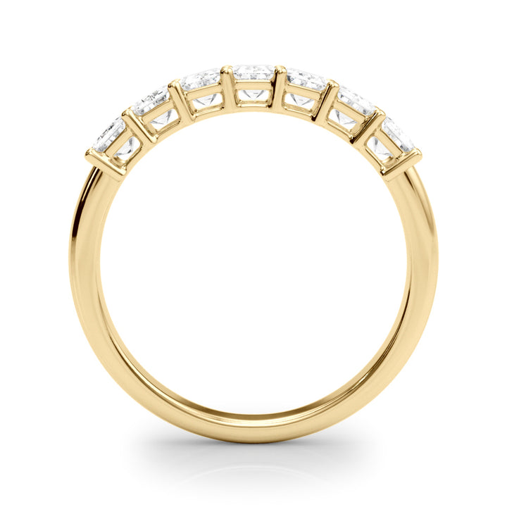 18K Yellow Gold Emerald Diamond Wedding Ring