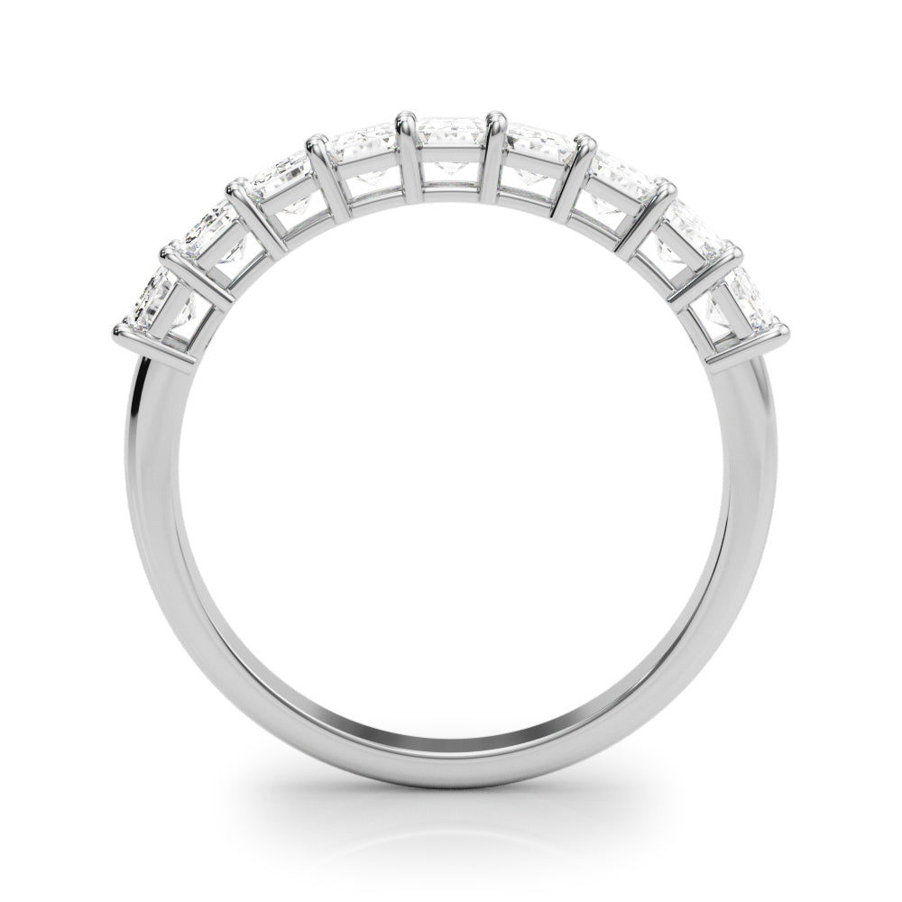14K White Gold Multi-Diamond Emerald Ring
