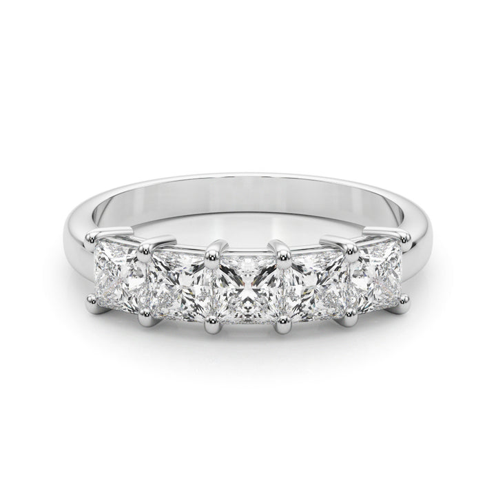 14K White Gold Square Diamond Wedding Ring