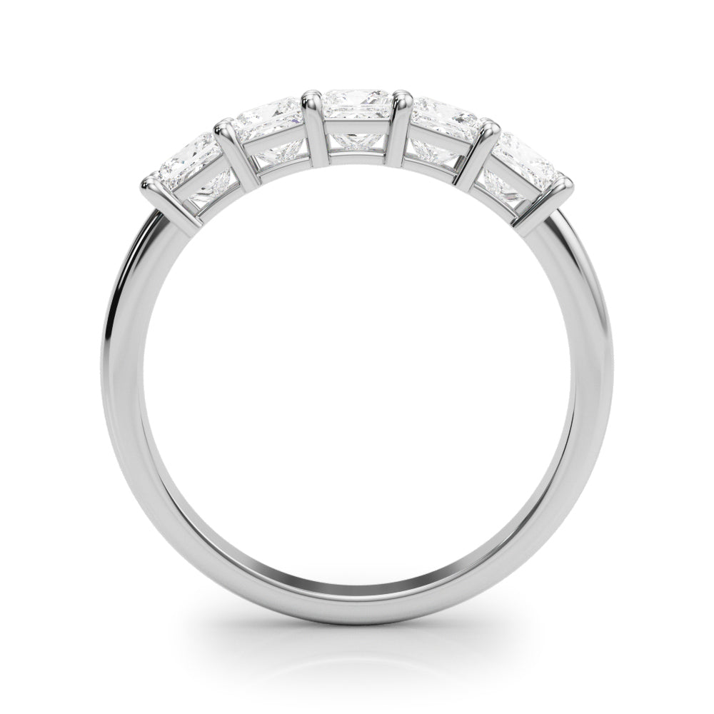 14K White Gold Square Diamond Wedding Ring