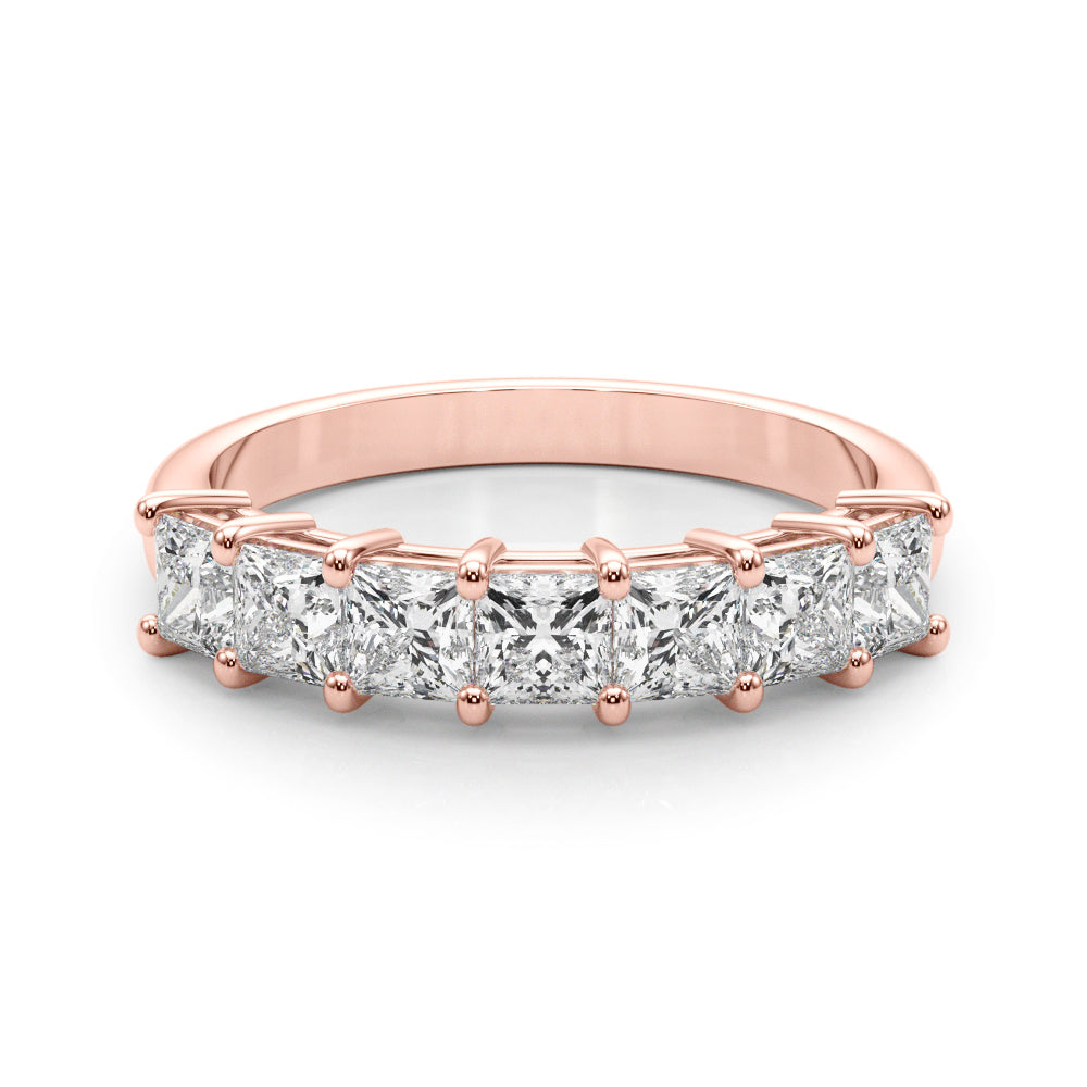 14K Rose Gold Square Diamond Wedding Ring