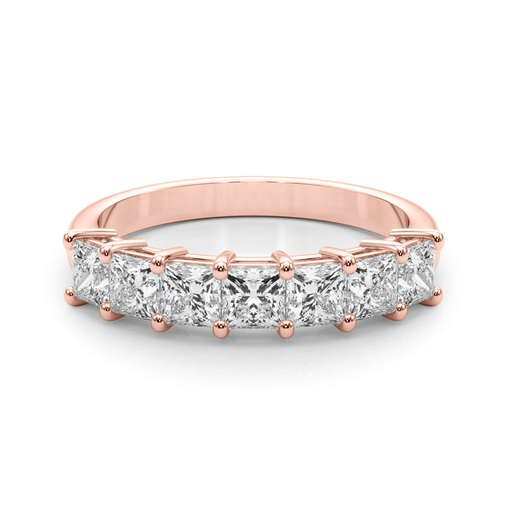 14K Rose Gold Square Diamond Wedding Ring