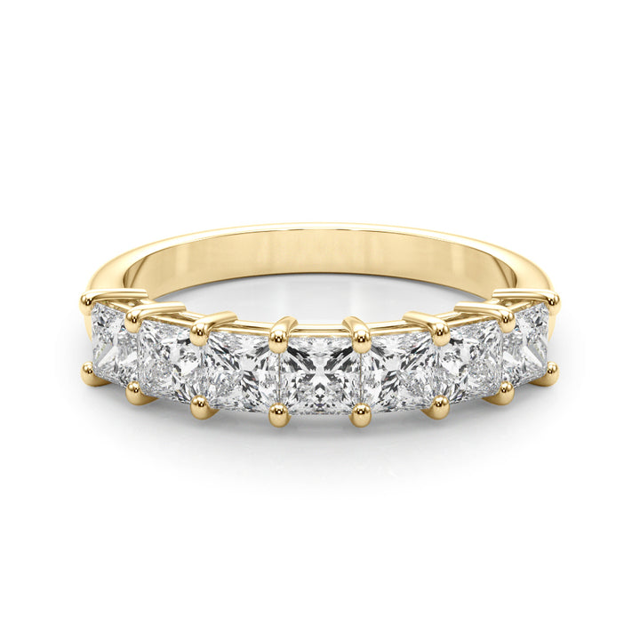 14K Yellow Gold Square Diamond Wedding Ring
