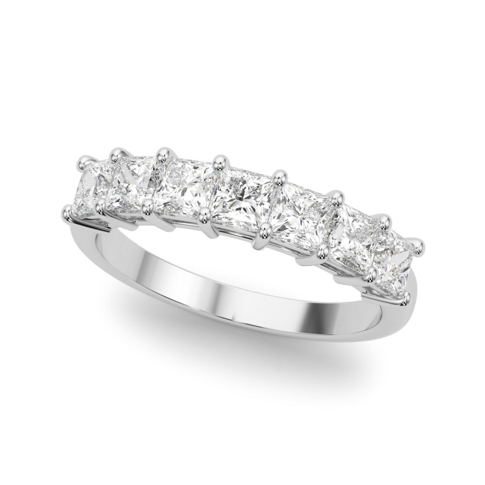 18K White Gold Square Diamond Wedding Ring