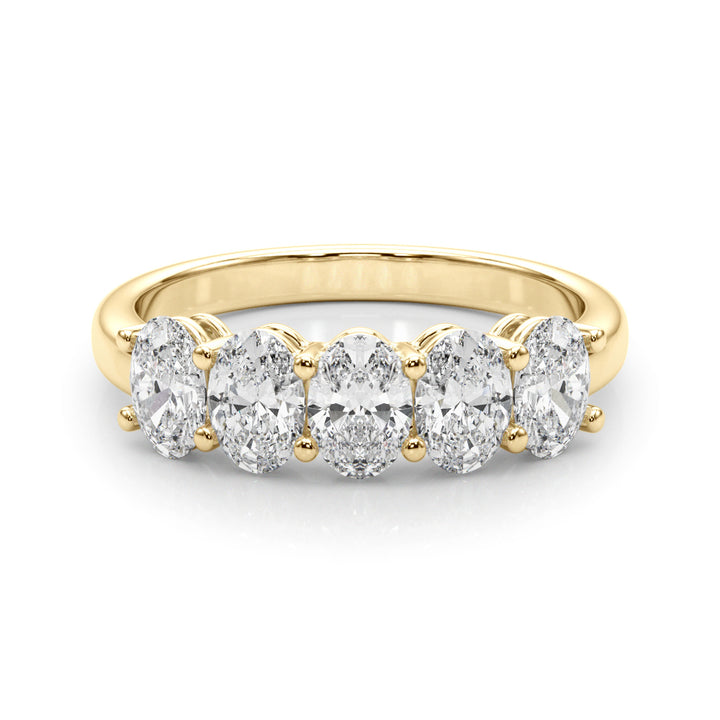 18K Yellow Gold Oval Diamond Wedding Ring