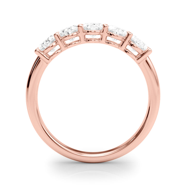 18K Rose Gold Oval Diamond Wedding Ring