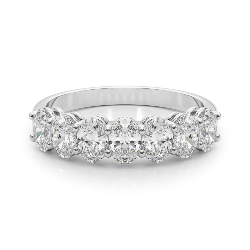 Platinum 1ctw Oval Diamond Wedding Band
