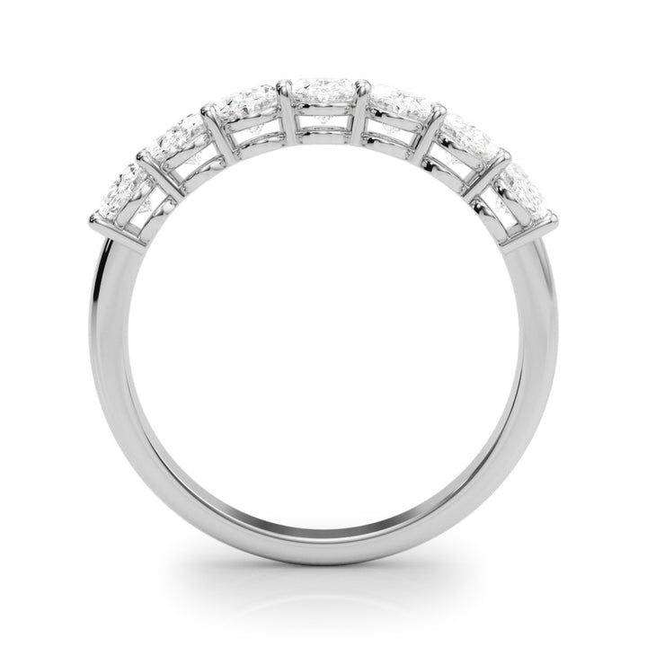 14K White Gold Oval Diamond Wedding Ring