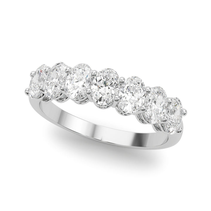 Platinum 1ctw Oval Diamond Wedding Band
