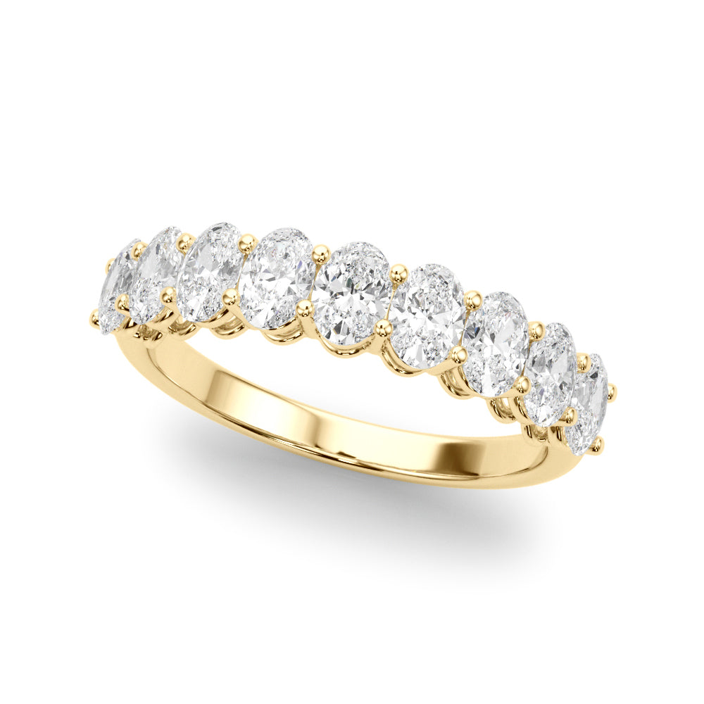 18K Yellow Gold Oval Diamond Wedding Ring