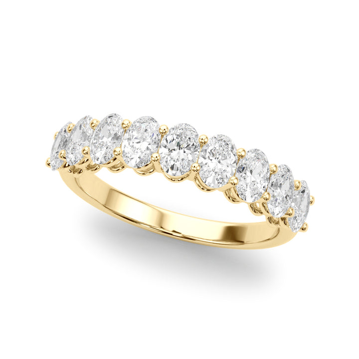 14K Yellow Gold Oval Diamond Wedding Ring