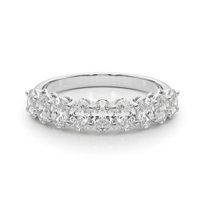 18K White Gold Oval Diamond Wedding Ring