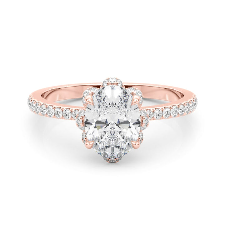 14K Rose Gold 1/2 ct tw Halo Diamond Engagement Ring