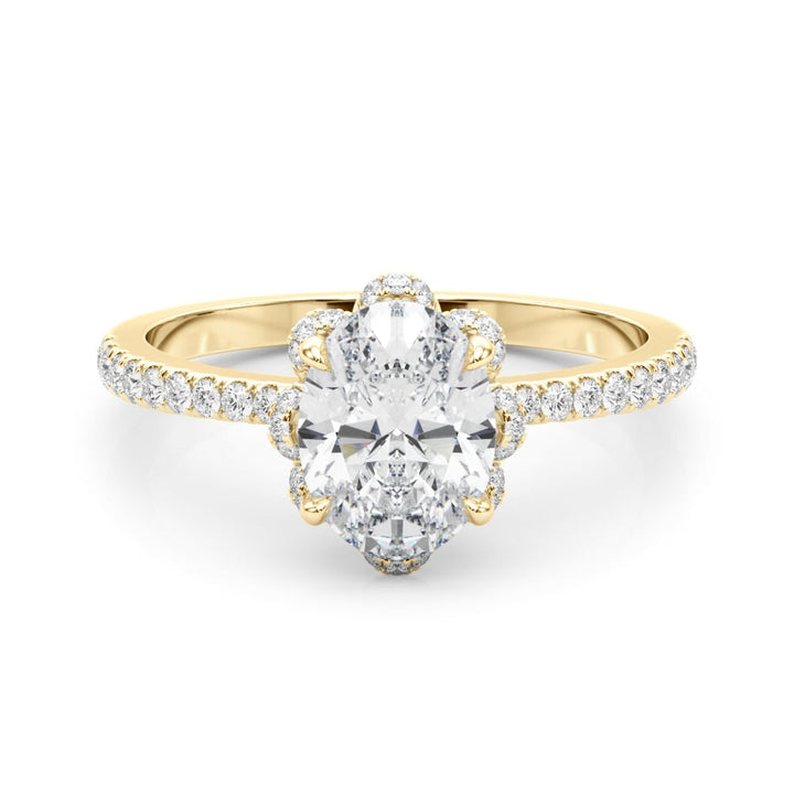 18K Yellow Gold 1/2 ct tw Halo Diamond Engagement Ring