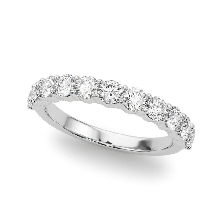 14K White Gold Lab Diamond Straight Wedding Band