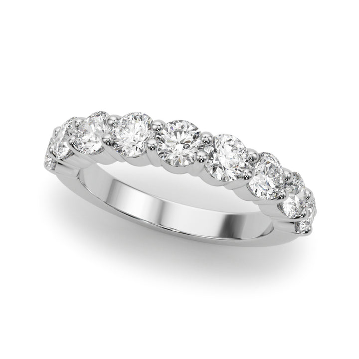 9-Stone Lab Diamond Platinum Wedding Band