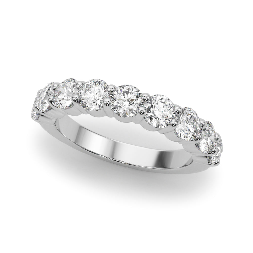 9-Stone Lab Diamond Platinum Wedding Band