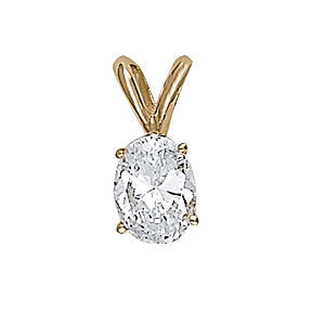 Oval Diamond Solitaire Pendant