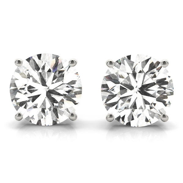 14K White Gold Diamond Stud Earrings