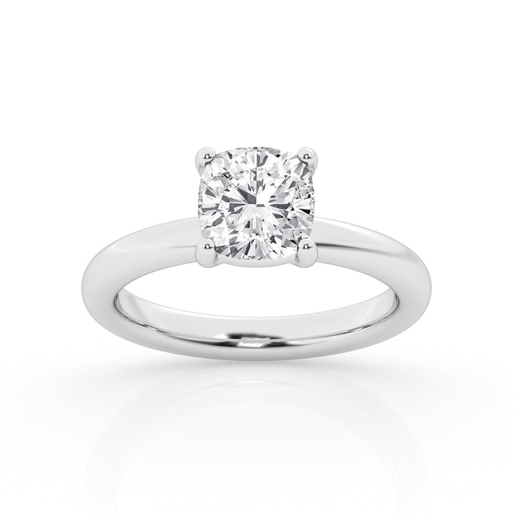 Brilliant 3.0 ct Cushion Lab Diamond White Gold Ring