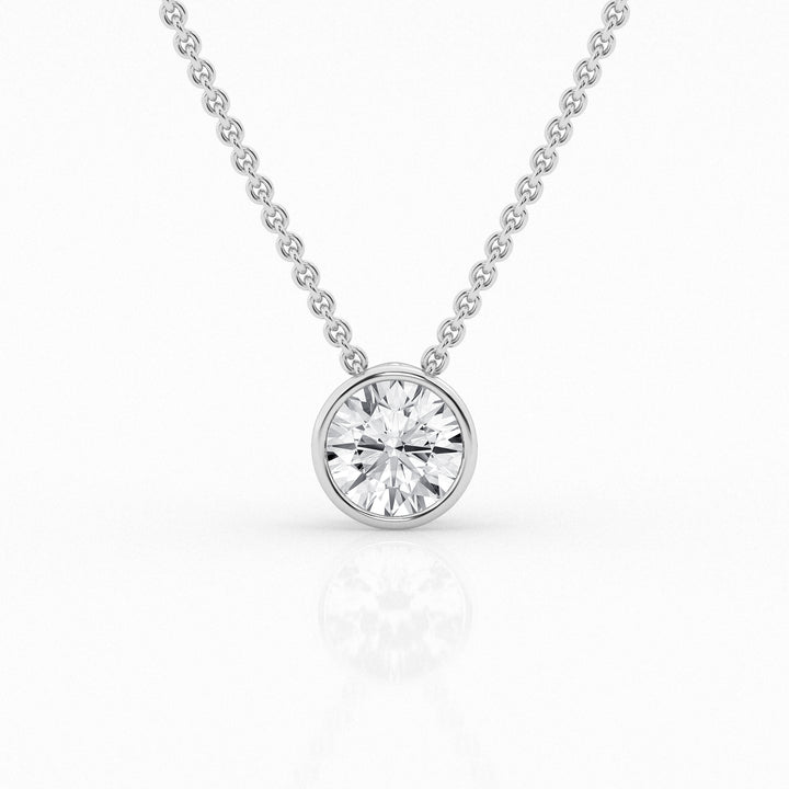 1 ct Round Centre Stone - Bezel Pendant