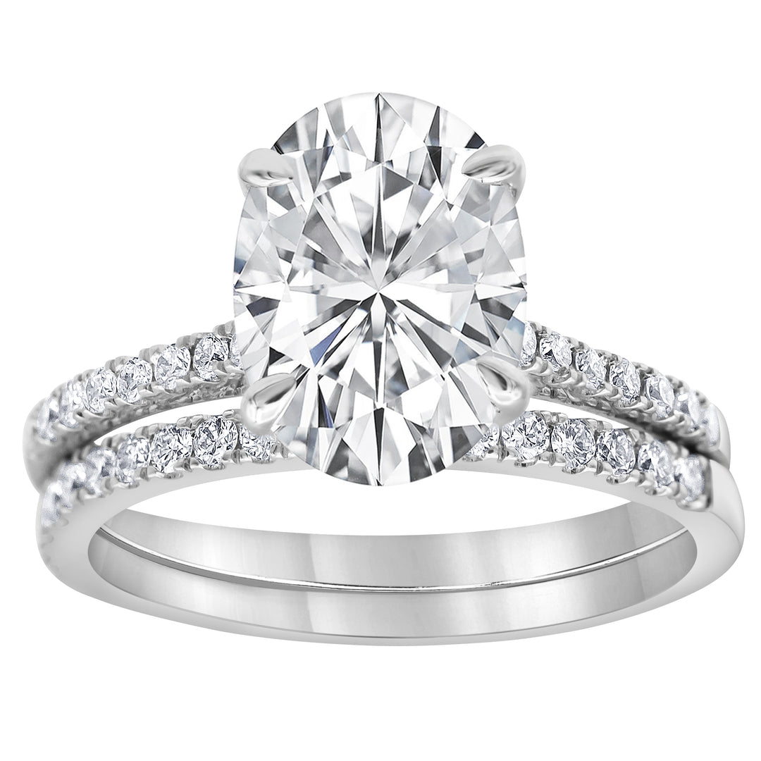 2.50 cttw  Hidden Halo Bridal Ring with 2.00 ct Oval Center Stone