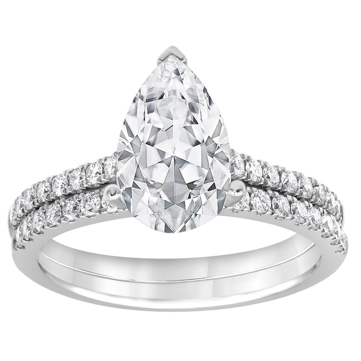 2.50 cttw  Hidden Halo Bridal Ring with 2.00 ct Pear Center Stone