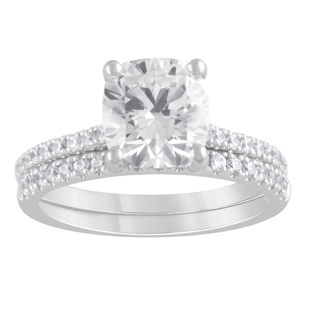 3.00 cttw Hidden Halo Bridal Ring with 5.00  center Cushion