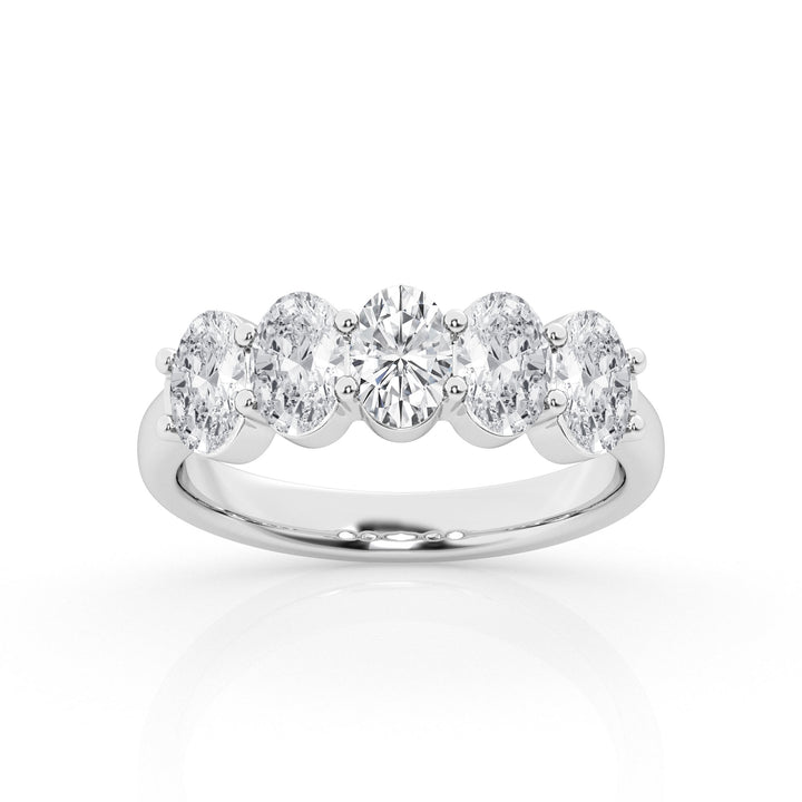 3.50 cttw - Oval - 5 Stone Engagement Ring