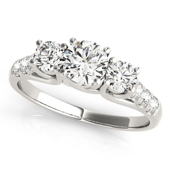 ENGAGEMENT RINGS 3 STONE ROUND