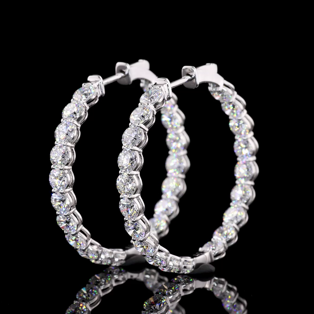 14K WHITE GOLDHoops Earrings