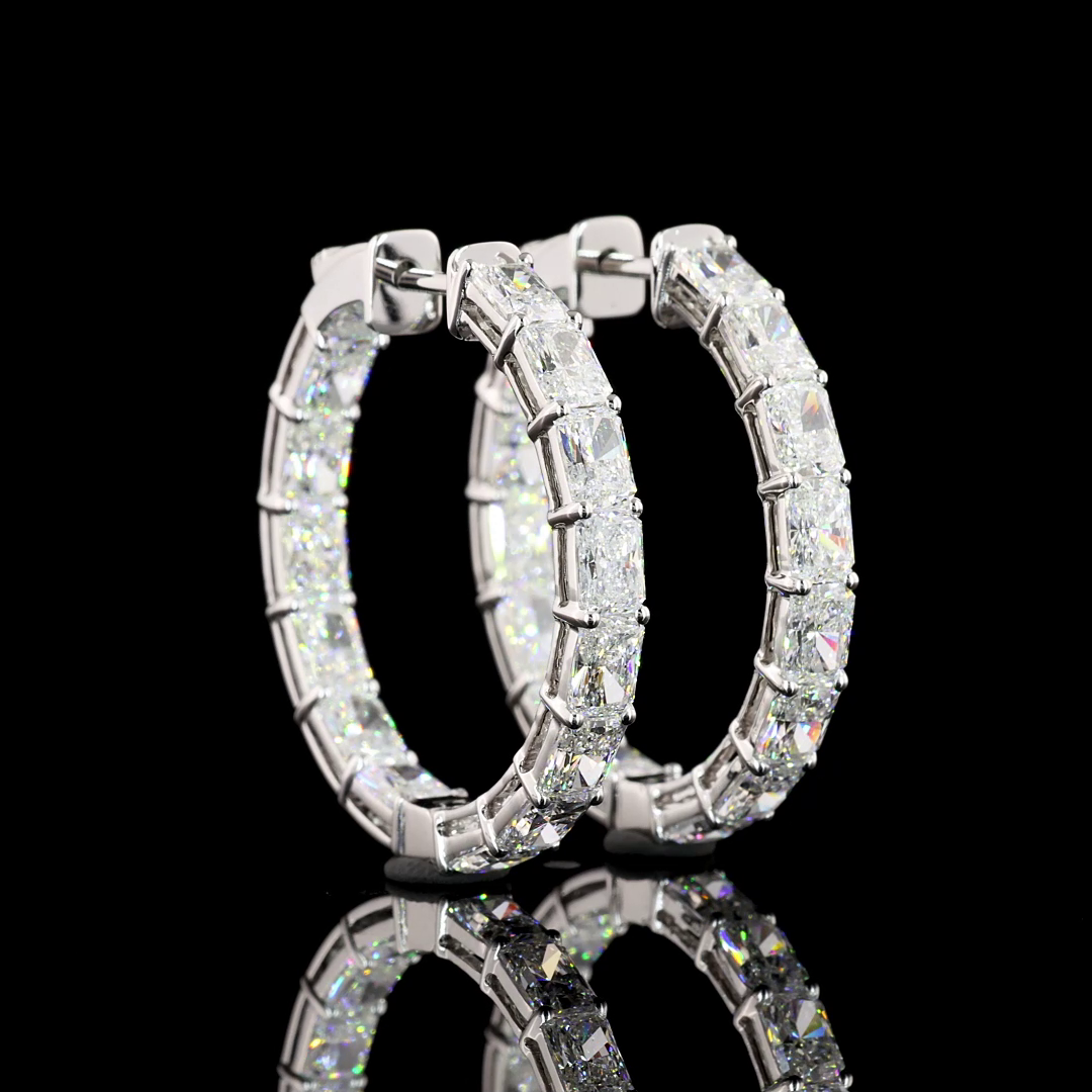 14K WHITE GOLDHoops Earrings