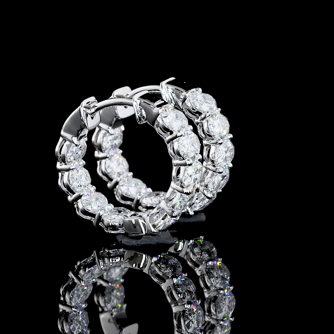 14K WHITE GOLDHuggies Earrings