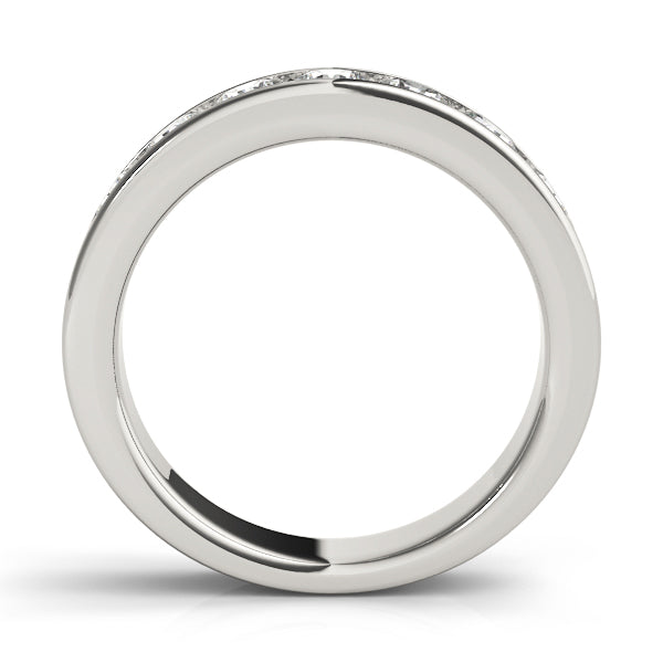 18K White Gold 0.14ctw Round Diamond Wedding Band