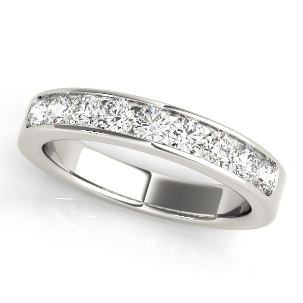 14K White Gold 0.18ctw Diamond Wedding Band