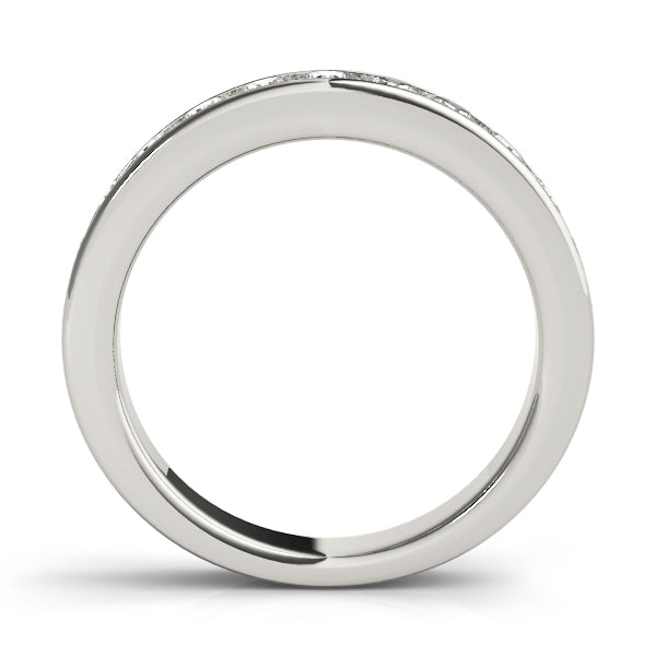 18K White Gold 1/5 ct Diamond Wedding Band