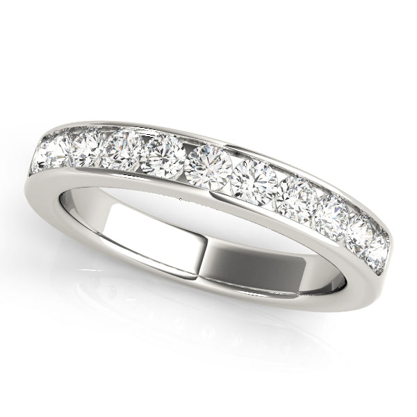 18K White Gold 1/5 ct Diamond Wedding Band