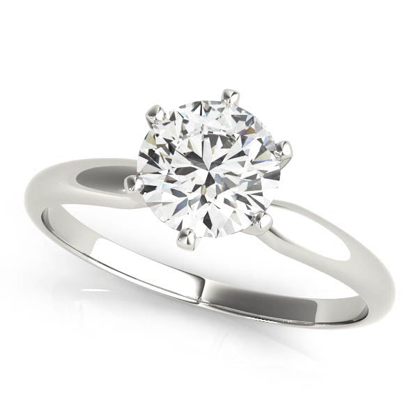 14K White Gold 0.12 CT Round Diamond Engagement Ring